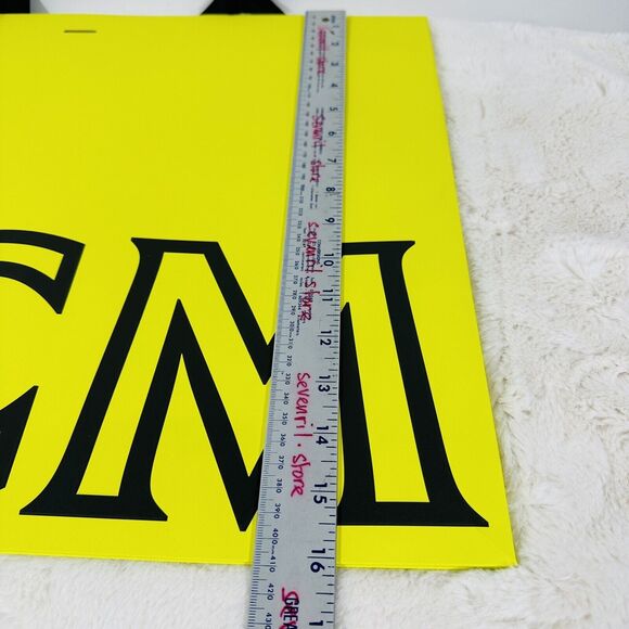 MCM 21”X16”X8” Authentic Yellow Shopping Paper Bag Gift Tote Extra Large - Picture 4 of 4